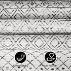 Moroccan 3x4 Washable Area Rug for Entryway Geo Grey | Non Slip Soft Texture - Image 5