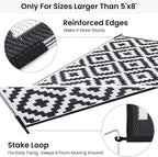 Smiry Waterproof Outdoor Rug 8x10 ft, Reversible Plastic Straw Patio Camping - Image 4