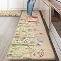 KIMODE Anti Fatigue Mats for Kitchen Floor 17"x59"+17"x29", Farmhouse Floral by StayinComfortCookwithJoy