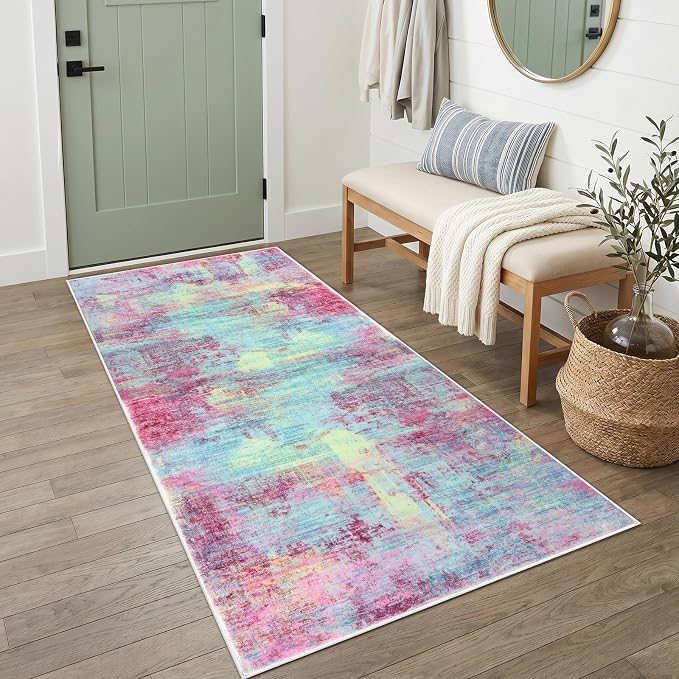 IOHOUZE Abstract Runner Rug 3x6 Ft Washable Runners by iOhouze