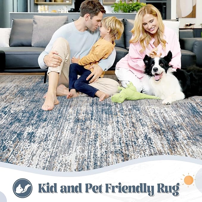 XLUEZ 10x12 Area Rug for Living Room, Washable Modern Abstract Large Area Rug - Image 3