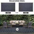 Smiry Waterproof Outdoor Rug 6x9 ft, Reversible Plastic Straw Patio Camping Rugs - Image 3
