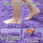 6x9 Area Rugs for Living Room Rug: Soft Fluffy Shag Purple Rugs for Bedroom - Image 5
