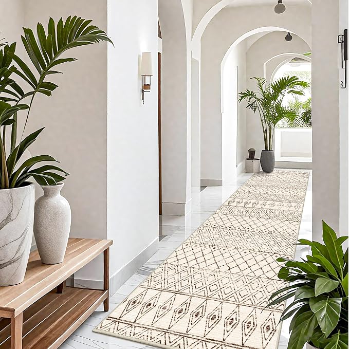 Washable 4x12 Runner Rug Hallway: Moroccan Non Slip Extra Long Rugs - Image 4