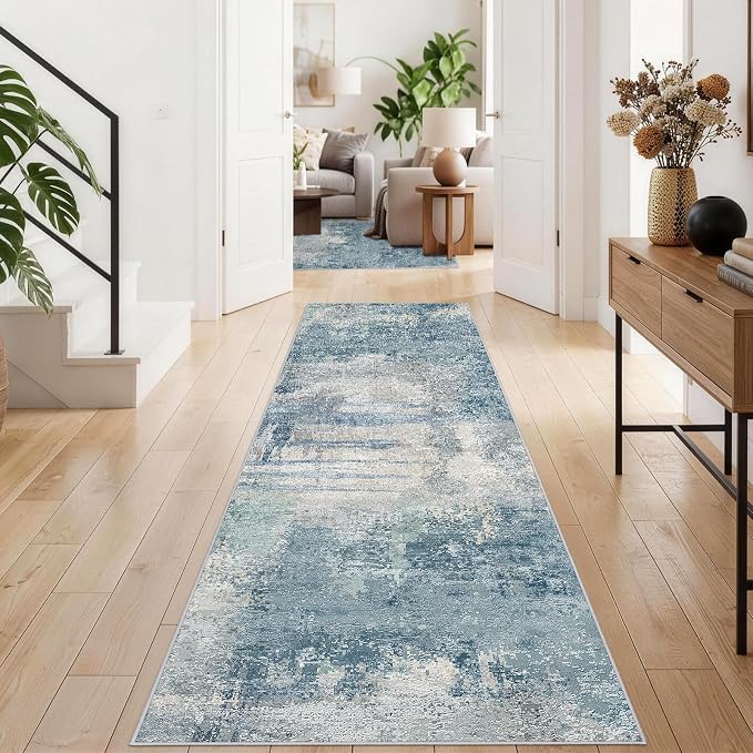 Abstract Rug Runners 2x8 Washable: Modern Rugs Non Slip by BYYVOORugsforYourHome