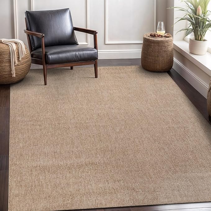 CAMILSON Easy Jute Rug 5x7, Indoor Outdoor Natural Color Fiber Area Rugs - Image 7