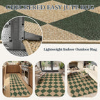Lahome Colette Checkered Washable Rugs 8x10, Easy Jute Rug - Image 7