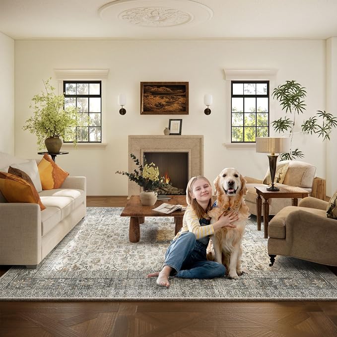 10x12 Large Rugs for Living Room: Washable Rug Stain Resistant Non Slip - Image 6