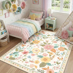 RELEANY Floral 5x7 Area Rugs Washable Print Boho Cute Carpet Non Slip Flower - Image 9