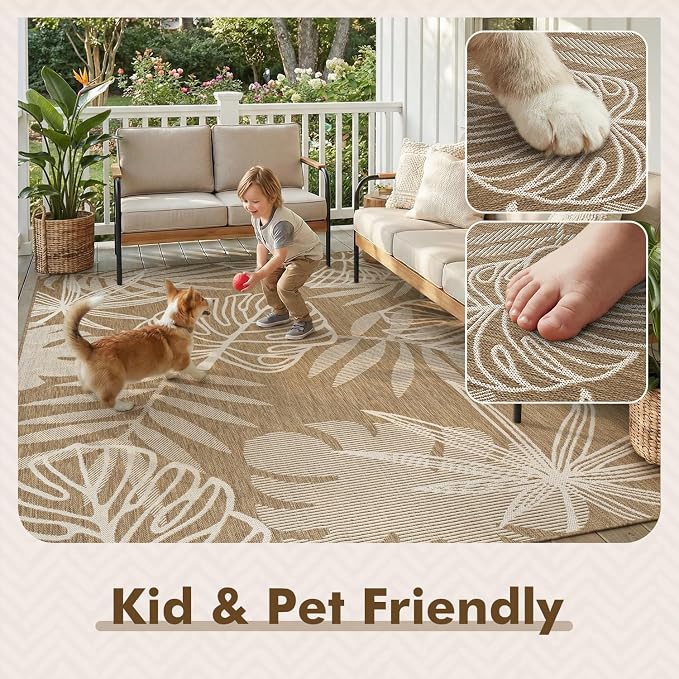 MontVoo-Outdoor Rug-Patio Rug 5x7 ft Polypropylene Indoor Outdoor Rugs Outdoor - Image 6