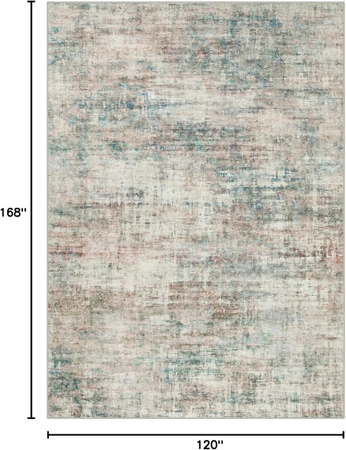10x14 Area Rugs Washable Rug: Modern Abstract Living Room Rug Soft Anti-Skid - Image 2