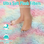 PAGISOFE 4x6 Rainbow Fluffy Soft Plush Area Rugs - Image 6