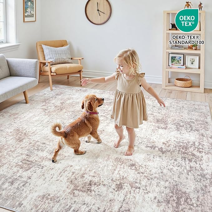 Area Rugs 10x14 Living Room: Large Soft Washable Rug Modern Abstract Anti-Skid - Image 4
