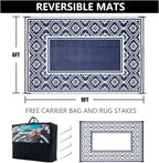 HUGEAR Plastic Outdoor Rug 6'x9' Waterproof Camping Carpet Outside Reversible - Image 2