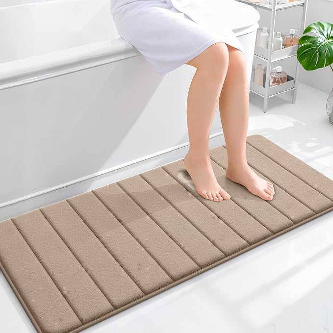 OLANLY Memory Foam Long Bathroom Rugs Runner 47x20, Super Soft Absorbent Bath by OLANLY