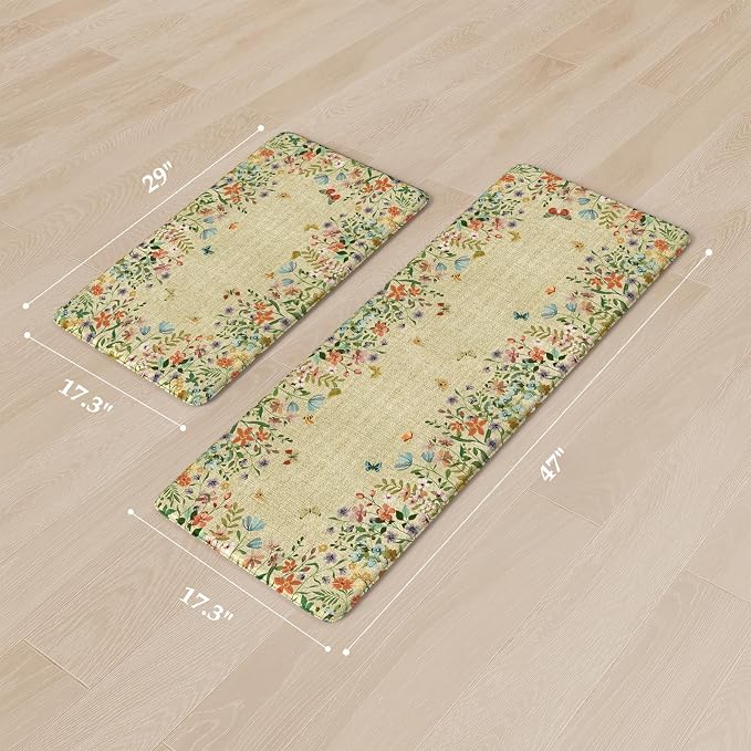 KIMODE Anti Fatigue Mats for Kitchen Floor 17"x47"+17"x29", Cushioned Kitchen - Image 2