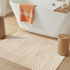DCX Beige 2x3 Entryway Rug, Machine Washable, Soft Midcentury Modern Non Slip by DCXWashableRug