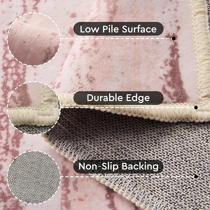 tchdio 3'x5' Area Rugs for Living Room, Machine Washable Rug Entryway Abstract - Image 3
