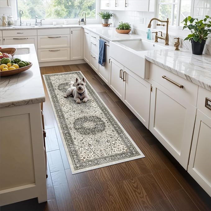 Hallway 2x5 Washable Runner Rug: Oriental Stain Resistant Kitchen Entryway Rugs by HYHAOYUNLAI