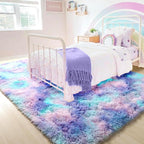 PAGISOFE Cute Kawaii Rugs for Girls Bedroom, 5x8 Rainbow Purple Area Rug - Image 8