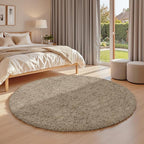 Gray Camel Round Fluffy Rug 6ft, Soft Bedroom Circle Rugs Mats - Image 2