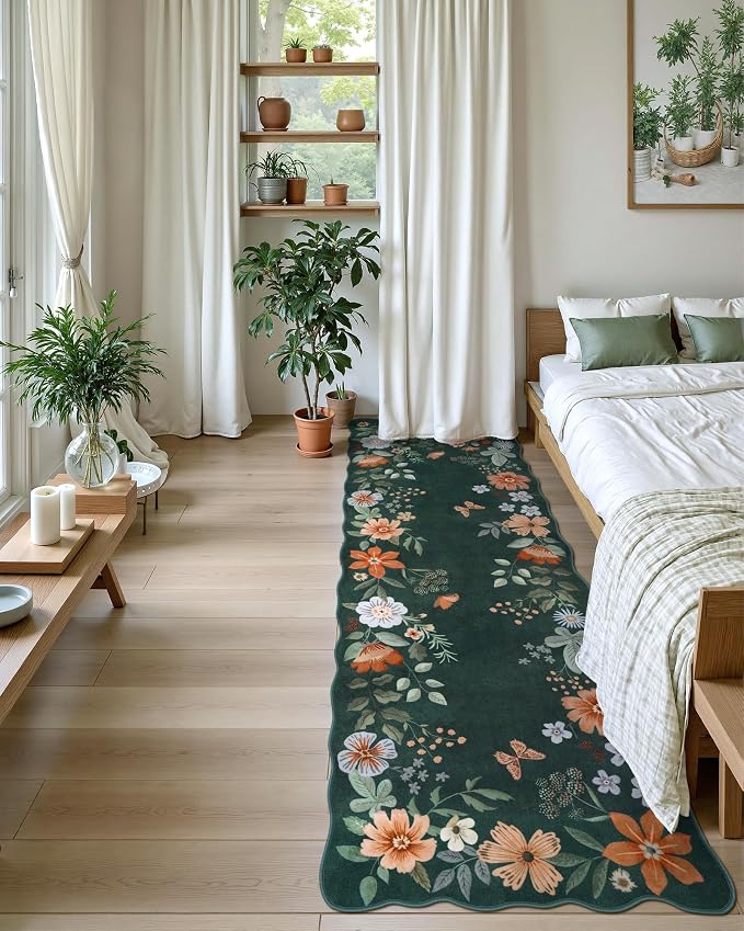 Lahome Floral Washable Runner Rug, Boho Ultra-Thin Kitchen Runners - Image 3