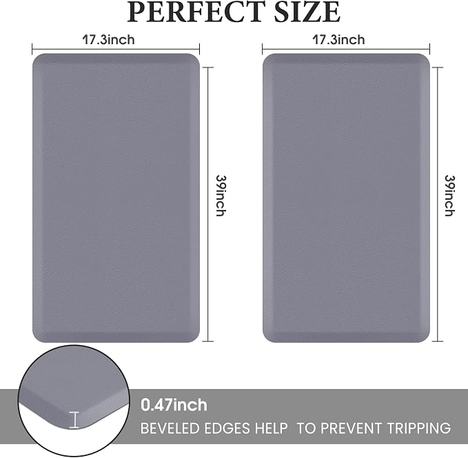 HappyTrends 2 PCS Kitchen Mat Cushioned Anti-Fatigue Floor Mat, Heavy Duty - Image 2