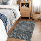 KUTA Washable Non-Slip Rugs for Entryway 2x3, Dark Grey Beige Moroccan Boho - Image 3