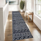 KUTA Boho Runners for Hallways 2x8 Black Moroccan Washable Runner Rug Non-Slip - Image 4