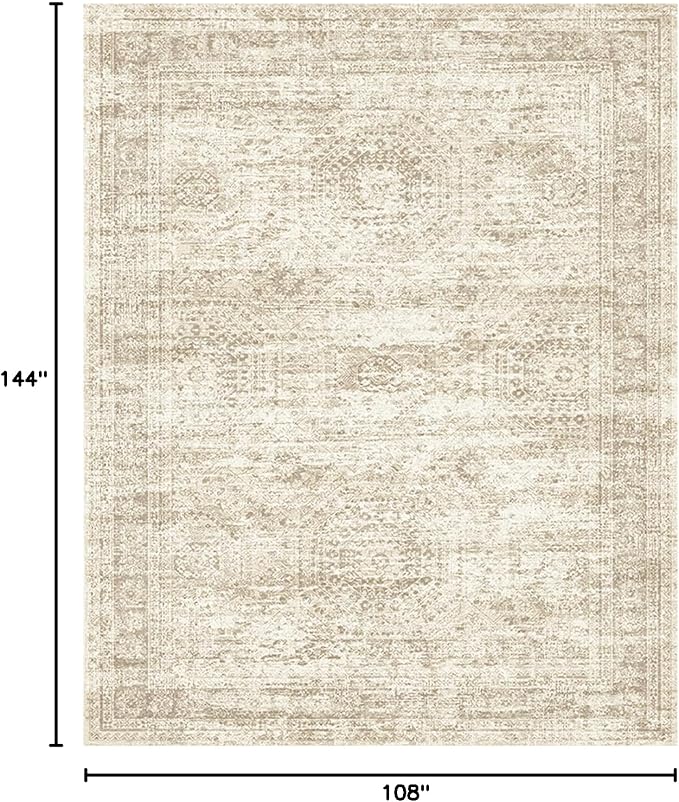 Soalmost 9x12 Area Rugs for Living Room, Non Slip Machine Washable Vintage Rugs - Image 2
