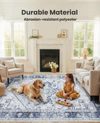 AMADA HOMEFURNISHING Washable Area Rug, Low-Profile Large Area Rug - Image 3