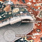 Yamaziot Area Rug 5x7, Non-Slip Washable Boho Vintage Living Room Bedroom Rug - Image 2