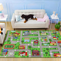 Capslpad Green Car Road Kid Rug Carpet Playmat by CapslpadDirect