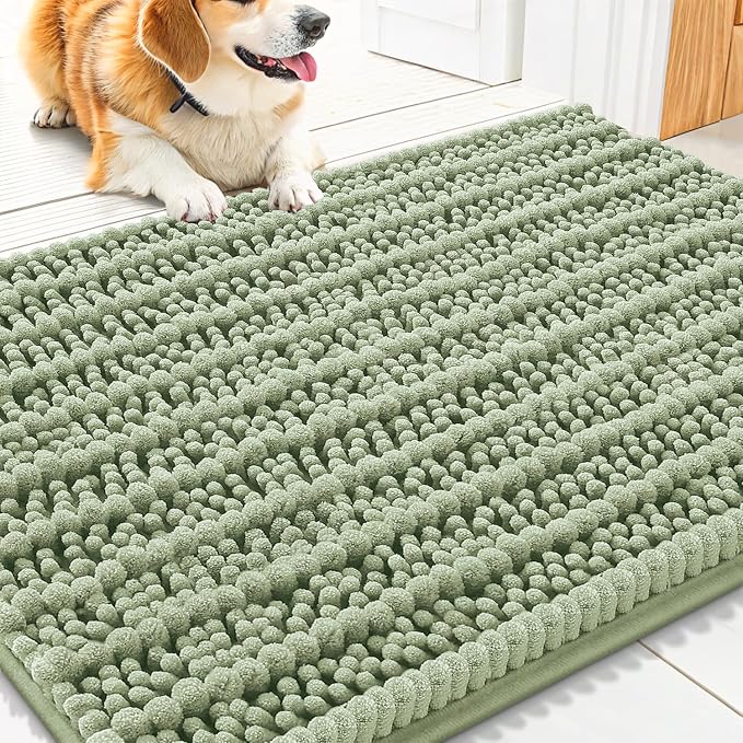 Smiry Dog Door Mat for Muddy Paws 30x20, Absorbent Dirt Trapper, Non-Slip by Smiry