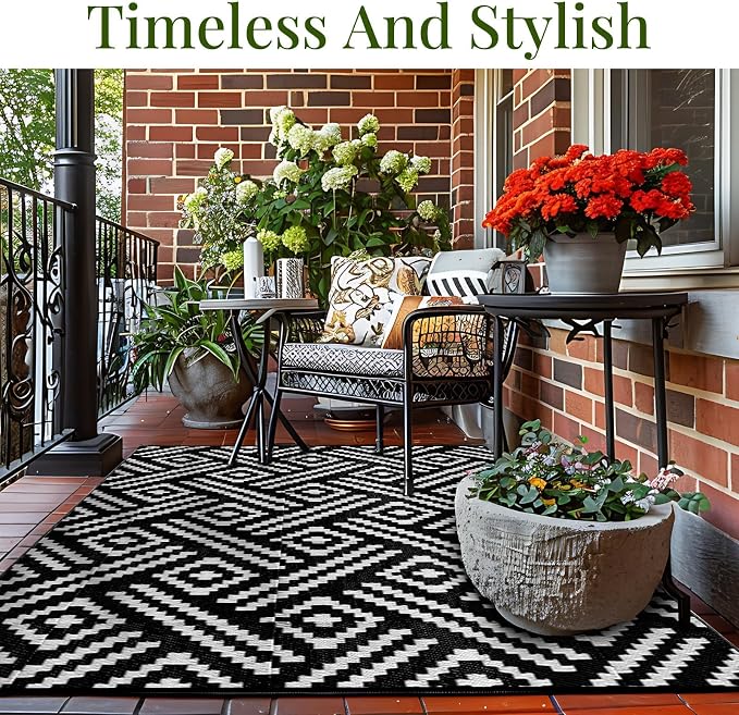 OPPODREAM Outdoor Rug 5x7 Ft, Waterproof Outdoor Plastic Straw Rug - Image 7