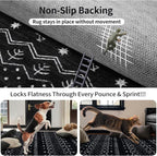 SERISSA 2x5 Kitchen Runner Rug, Washable Non-Slip Black and White Boho Rug - Image 5