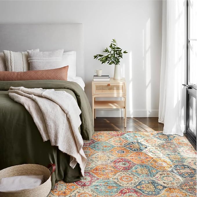 Lahome Moroccan 6x9 Rugs for Living Room, Soft Washable 6x9 Area Rug for Bedroom - Image 4