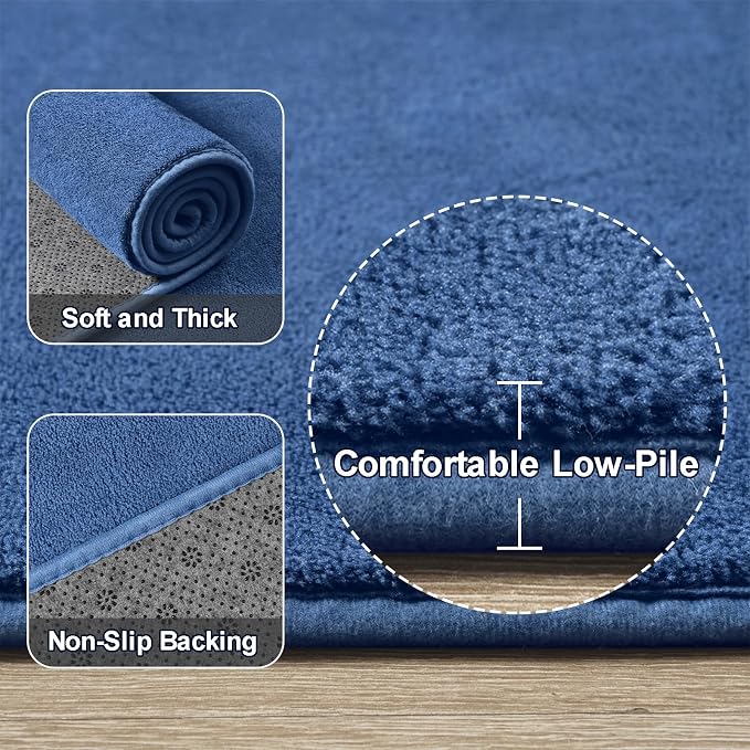 Amearea Large Modern Area Rugs for Bedroom Living Room, 6x9 Feet Blue Thickened - Image 3