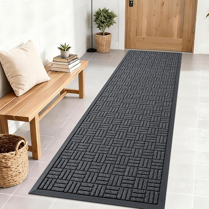 OLANLY Front Door Mat Outside Entrance 71x23, Heavy Duty Sturdy Natural Rubber by OLANLY