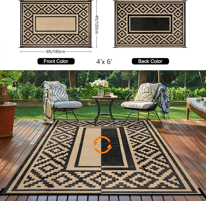 Outdoor Patio Plastic Straw Rug - Image 2