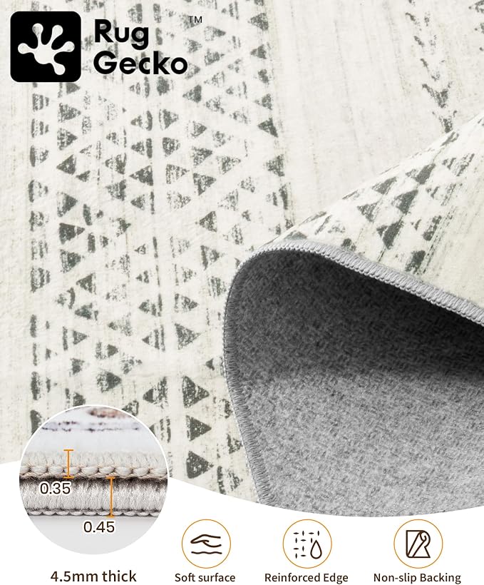 Miukiki 2x8 Runner Rug Moroccan Washable Kitchen Rug Non Slip Indoor Floor - Image 3