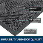 Smiry Front Door Mat Outside Entrance, Heavy Duty Sturdy Natural Rubber Doormat - Image 4