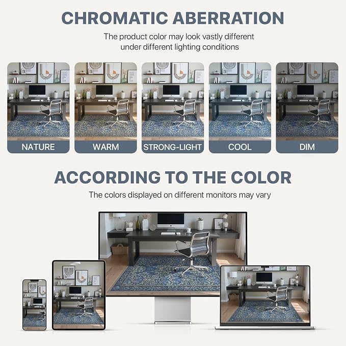 48"x72" Office Chair Mat for Hardwood Tile Floor, Under Desk Carpet Protector - Image 6