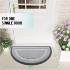 OLANLY Half Circle Door Mat Indoor Outdoor Entrance Welcome, Waterproof - Image 2