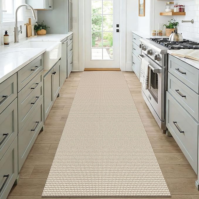 KOZYFLY Woven 3x7 Washable Kitchen Runner Rug, Non Slip Wide Runners - Image 2