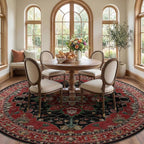 RELEANY Area Rugs Round 10ft Washable Non-Slip, Floral Vintage Distress - Image 3