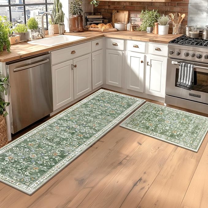 Yamaziot Washable Runner Rug 2x3 – Floral Non Slip Small Entryway Rug - Image 3