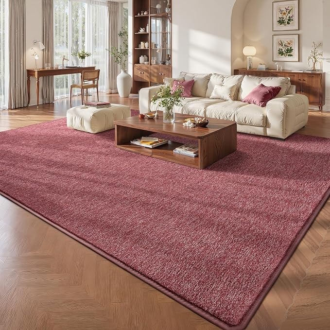 Pettop 6x9 Red Area Rugs for Living Room Bedroom, Thickened Memory-Foam Throw - Image 2
