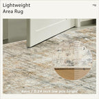 Soalmost Abstract Rug 5x7 Machine Washable Area Indoor Orange Low Pile Non-Slip - Image 7
