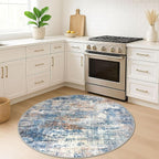 IOHOUZE Round Area Rug 5 Ft Circle Entryway Rugs Round Washable Door Mat Indoor - Image 3